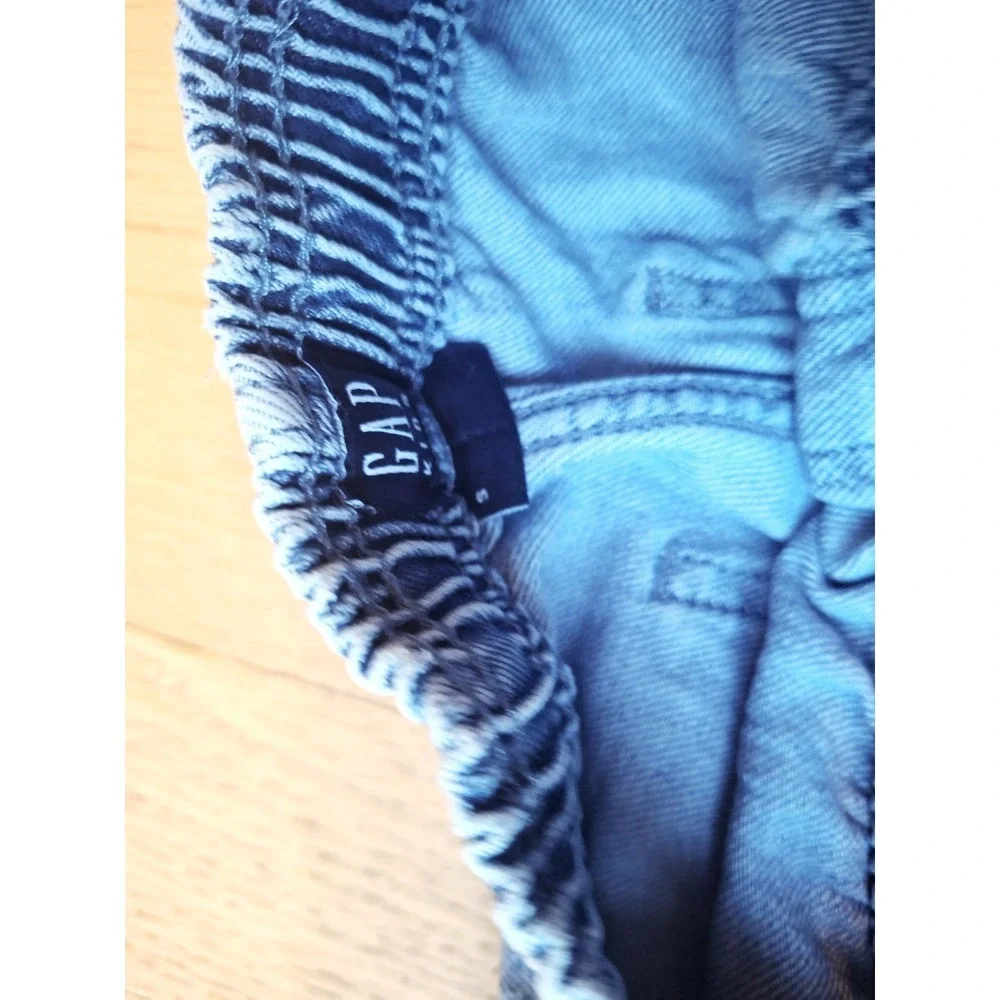 GAP Kids Baggy Barrel Leg Light Blue Denim Jeans Sz Small Working Drawstring